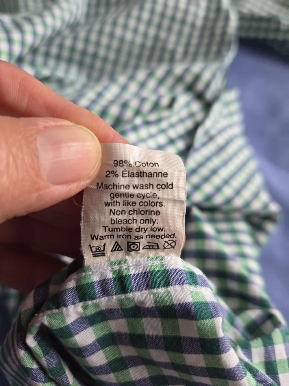 J. Crew Green and White Gingham Button-Up Shirt